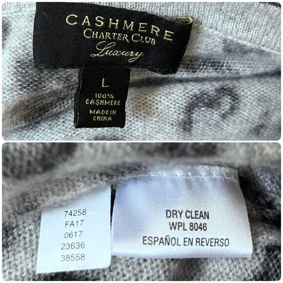 Cashmere Charter Club Luxury Leopard Print
Cold Shoulder Knit Top Size Large - Picture 8 of 9